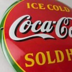 Vintage Coca Cola Porcelain Sign – Ice Cold Soda Bottles Gas Sign - Image 6
