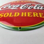 Vintage Coca Cola Porcelain Sign – Ice Cold Soda Bottles Gas Sign - Image 10