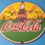 Vintage Coca Cola Porcelain Sign – Shop Soda Bottles Gas Pump Service Sign