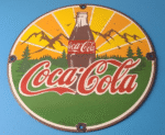 Vintage Coca Cola Porcelain Sign – Shop Soda Bottles Gas Pump Service Sign - Image 2