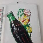 Vintage Coca Cola Porcelain Sign – Soda Gas Pump Ad Thermometer Sign - Image 4