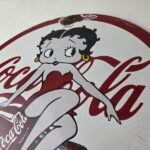 Vintage Coca Cola Sign – Betty Boop Bottle Doll Gas Pump Porcelain Sign - Image 12