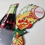 Vintage Coca Cola Sign – Glass Bottle Boy Gas Pump Porcelain Sign - Image 12