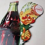 Vintage Coca Cola Sign – Glass Bottle Boy Gas Pump Porcelain Sign - Image 3
