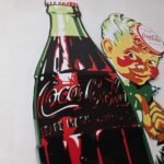 Vintage Coca Cola Sign – Glass Bottle Boy Gas Pump Porcelain Sign - Image 5
