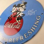 Vintage Coca Cola Sign – Mickey Mouse Refreshing Soda Gas Porcelain Disney Sign - Image 13