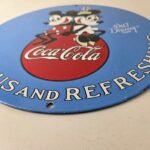 Vintage Coca Cola Sign – Mickey Mouse Refreshing Soda Gas Porcelain Disney Sign - Image 10