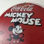 Vintage Coca Cola Sign – Refreshing Soda Mickey Mouse Gas Porcelain Disney Sign - Image 12