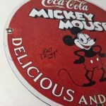 Vintage Coca Cola Sign – Refreshing Soda Mickey Mouse Gas Porcelain Disney Sign - Image 6