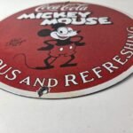 Vintage Coca Cola Sign – Refreshing Soda Mickey Mouse Gas Porcelain Disney Sign - Image 10