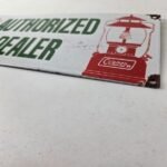 Vintage Coleman Sales Sign – Gas Auto Dealer Garage Shop Porcelain Sign - Image 10