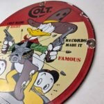 Vintage Colt Fire Arms Sign – Donald Duck Revolvers Pistols Guns Gas Pump Sign - Image 13