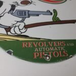 Vintage Colt Firearms Sign – Cat Revolver Gun Shop Ammo Porcelain Gas Pump Sign - Image 7
