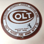 Vintage Colt Firearms Sign – Porcelain Pistols Guns Ammo Gas Service Pump Sign - Image 15