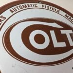 Vintage Colt Firearms Sign – Porcelain Pistols Guns Ammo Gas Service Pump Sign - Image 5