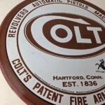 Vintage Colt Firearms Sign – Porcelain Pistols Guns Ammo Gas Service Pump Sign - Image 6