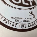 Vintage Colt Revolvers Sign – Porcelain Pistols Guns Ammo Gas Service Pump Sign - Image 11