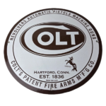 Vintage Colt Revolvers Sign – Porcelain Pistols Guns Ammo Gas Service Pump Sign - Image 2