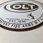 Vintage Colt Revolvers Sign – Porcelain Pistols Guns Ammo Gas Service Pump Sign - Image 10