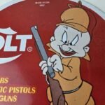 Vintage Colt Sign – Firearm Hunting Rabbit Porcelain Gas Oil Pump Plate Sign - Image 3