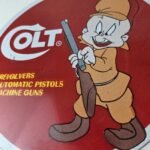 Vintage Colt Sign – Firearm Hunting Rabbit Porcelain Gas Oil Pump Plate Sign - Image 4