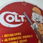 Vintage Colt Sign – Firearm Hunting Rabbit Porcelain Gas Oil Pump Plate Sign - Image 5
