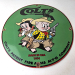 Vintage Colt Sign – Firearm Porcelain Gas Pump Man Cave Collection Ad Store Sign - Image 15