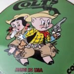 Vintage Colt Sign – Firearm Porcelain Gas Pump Man Cave Collection Ad Store Sign - Image 4