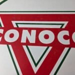 Vintage Conoco Gasoline Sign – Porcelain Gas Pump Oil Drum Sign - Image 3