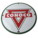 Vintage Conoco Gasoline Sign – Porcelain Gas Pump Oil Drum Sign - Image 2