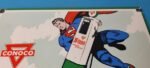 Vintage Conoco Gasoline Sign – Superman Comics Porcelain Gas Pump Sign - Image 13