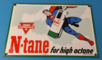 Vintage Conoco Gasoline Sign – Superman Comics Porcelain Gas Pump Sign
