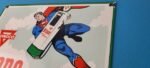 Vintage Conoco Gasoline Sign – Superman Comics Porcelain Gas Pump Sign - Image 8
