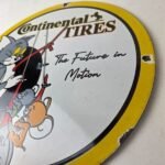 Vintage Continental Porcelain Sign – Auto Car Tires Gas Pump Sign - Image 13
