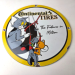 Vintage Continental Porcelain Sign – Auto Car Tires Gas Pump Sign - Image 15