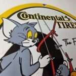 Vintage Continental Porcelain Sign – Auto Car Tires Gas Pump Sign - Image 5