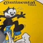 Vintage Continental Tires Sign – Porcelain Service Mechanic Felix Gas Pump Sign - Image 12