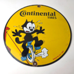 Vintage Continental Tires Sign – Porcelain Service Mechanic Felix Gas Pump Sign - Image 13