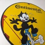 Vintage Continental Tires Sign – Porcelain Service Mechanic Felix Gas Pump Sign - Image 6