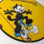 Vintage Continental Tires Sign – Porcelain Service Mechanic Felix Gas Pump Sign - Image 7