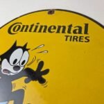 Vintage Continental Tires Sign – Porcelain Service Mechanic Felix Gas Pump Sign - Image 8