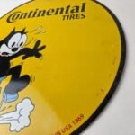 Vintage Continental Tires Sign – Porcelain Service Mechanic Felix Gas Pump Sign - Image 9