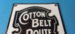 Vintage Cotton Belt Route Railroad Sign – Trains Railway Porcelain Gas Pump Sign - Image 13