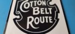 Vintage Cotton Belt Route Railroad Sign – Trains Railway Porcelain Gas Pump Sign - Image 4