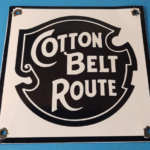 Vintage Cotton Belt Route Railroad Sign – Trains Railway Porcelain Gas Pump Sign