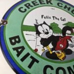 Vintage Creek Chub Bait Caster Sign – Gas Pump Felix Fishing Porcelain Pump Sign - Image 6
