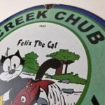 Vintage Creek Chub Bait Caster Sign – Gas Pump Felix Fishing Porcelain Pump Sign - Image 8