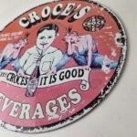 Vintage Croce's Porcelain Sign – Shop Soda Advertising Gas Pump Service Sign - Image 13