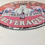 Vintage Croce's Porcelain Sign – Shop Soda Advertising Gas Pump Service Sign - Image 10