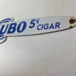 Vintage Cubo 5¢ Cigar Porcelain Sign – Shaped Cigar Advertising Sign - Image 14